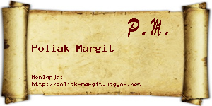 Poliak Margit névjegykártya